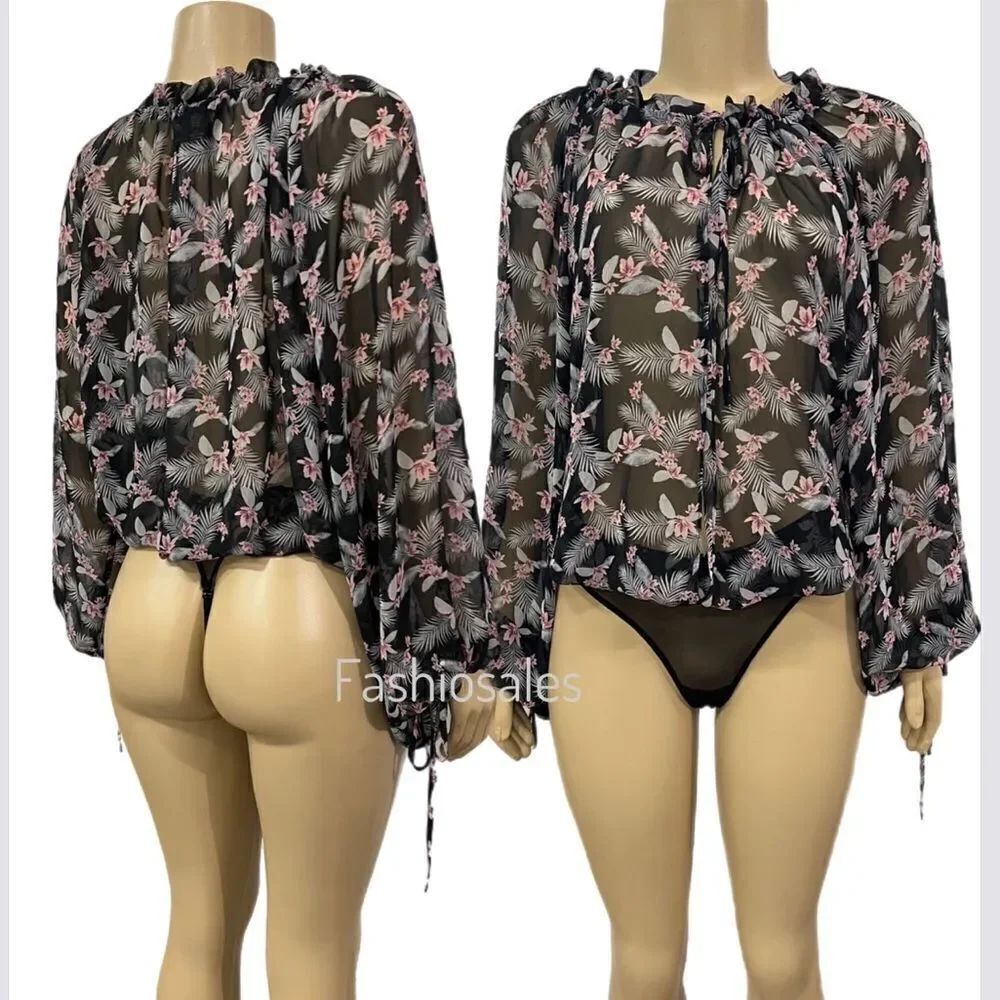 Victoria’s Secret Floral pattern Chiffon bodysuit